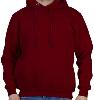 Toptan Bordo Kapşonlu Önü Düz Sweatshirt Baskı